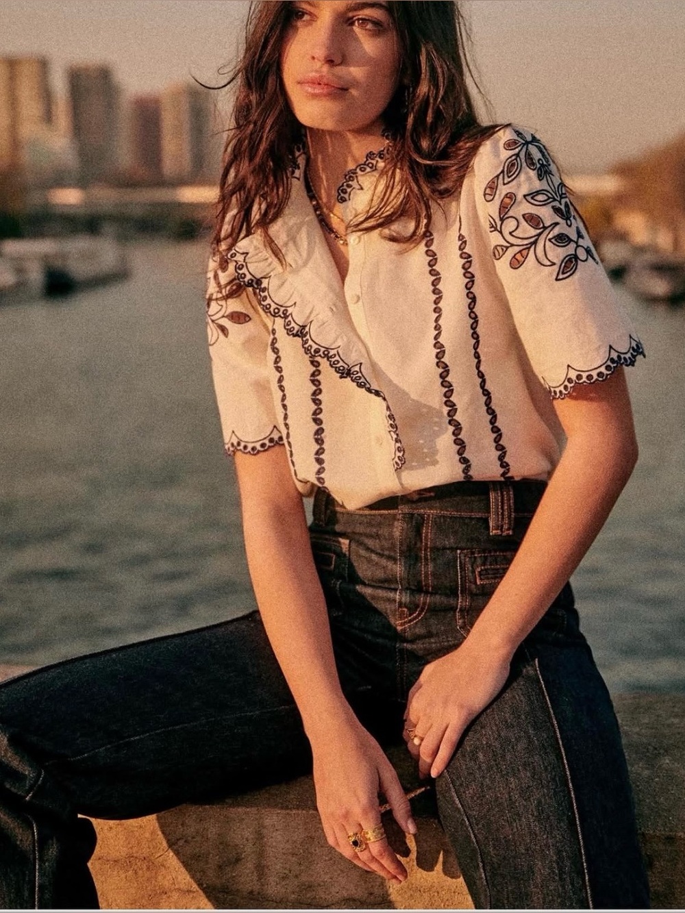 NWOT Sezane Dahlia blouse
